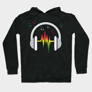 Headphones And Music Wave Hoodie